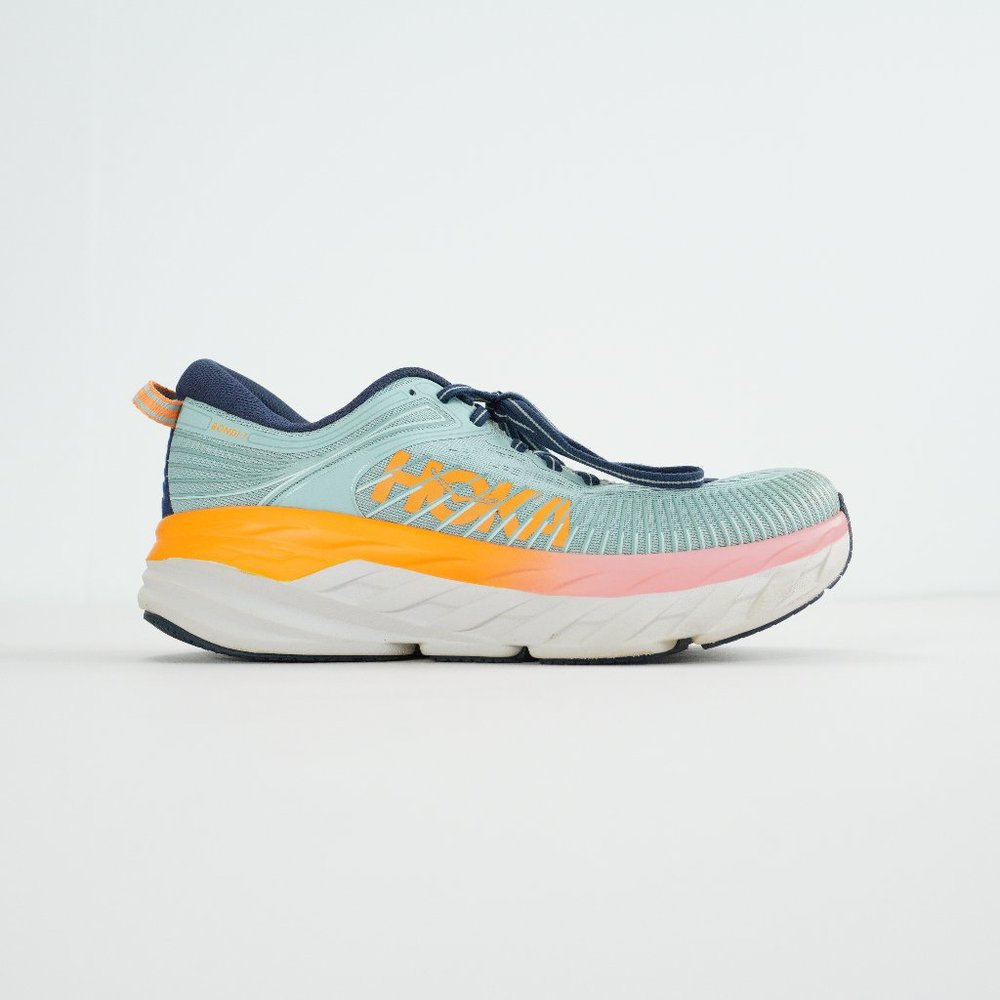 HOKA Bondi7 Womens Size 8.5 D Blue Haze / Black Iris Running Walking Gym Shoes